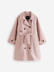 smALLSAINTS Pink Girls Oversized Kikki Trench Coat - Image 8 of 12