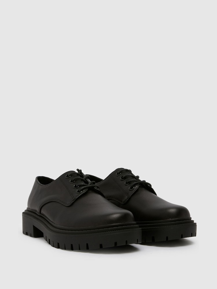 Schuh Leonora Leather na vezalke; z vezalkami črna čevlji - Slika 2 iz 4