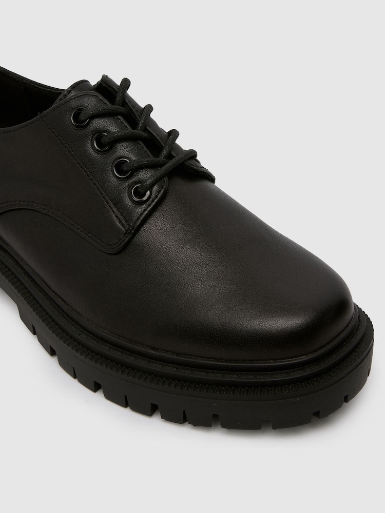 Schuh Leonora Leather na vezalke; z vezalkami črna čevlji - Slika 4 iz 4