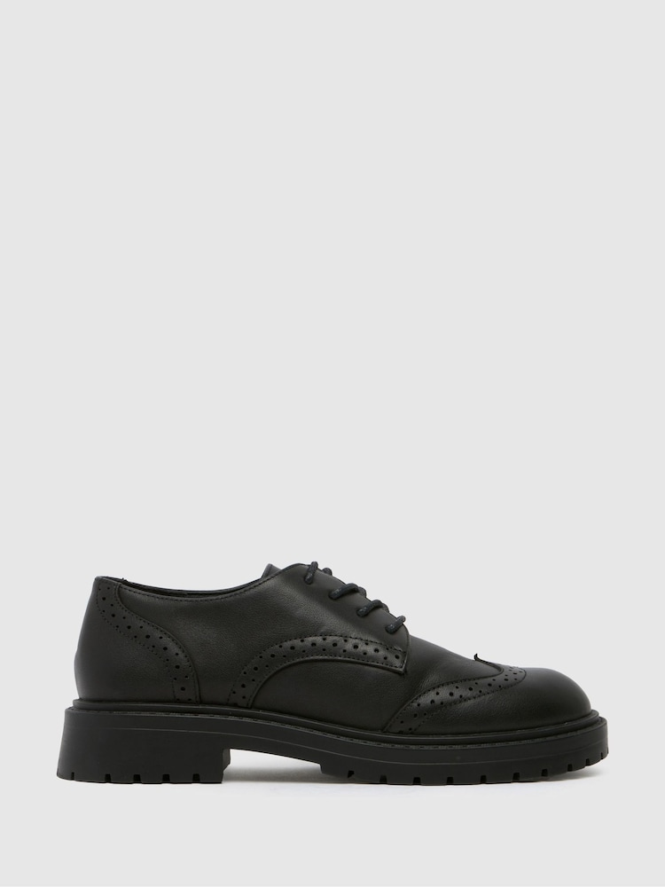 Schuh Youth BTS Luminary Black Brogues - Image 1 of 4