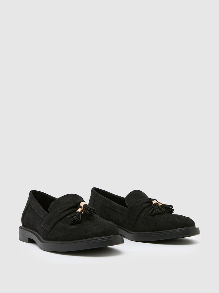 črna Suede - Schuh Lohan Tassel mokasini - Slika 2 iz 4