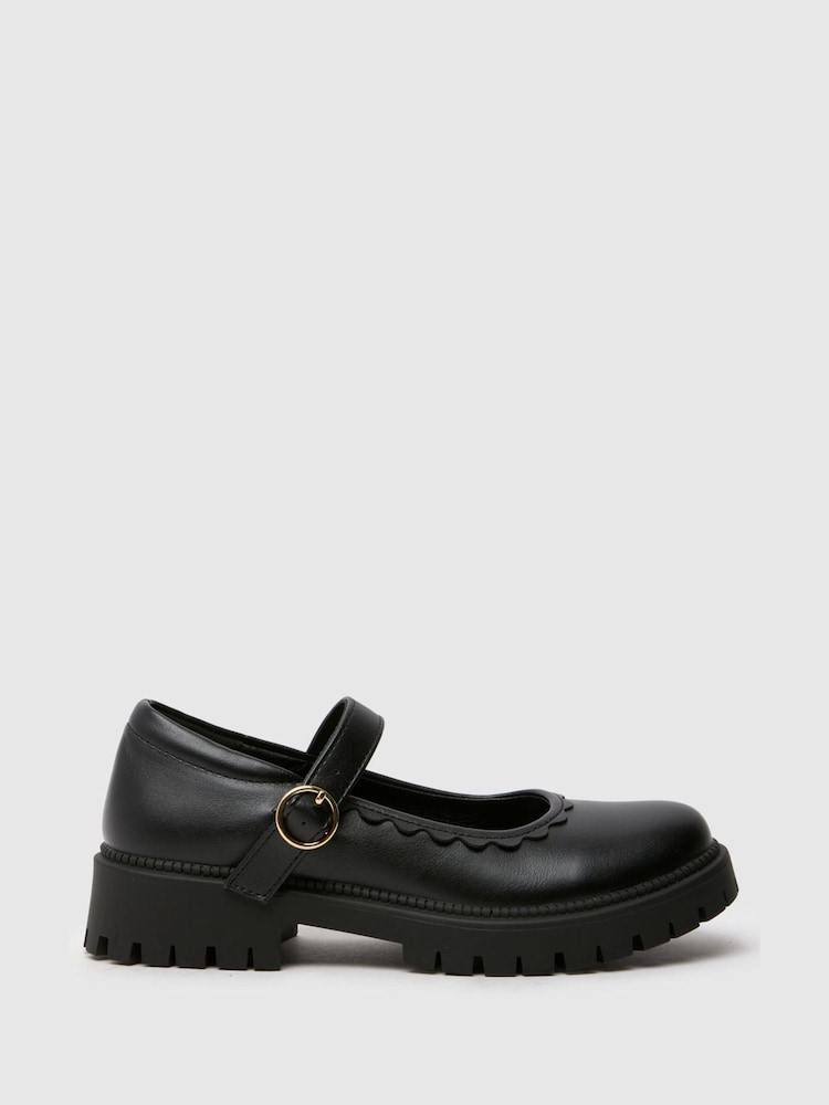 Schuh Junior BTS Leila Mary Jane Black School Shoes - Imagen 2 de 4