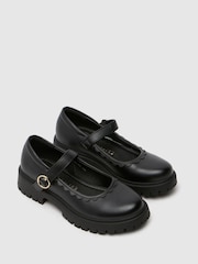 Schuh Junior BTS Leila Mary Jane Black School Shoes - Imagen 3 de 4