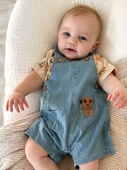 Purebaby Brown Meerkat Dungaree Set - Image 1 of 5