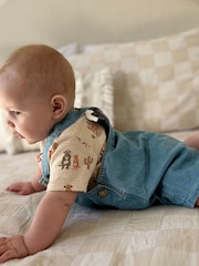 Purebaby Brown Meerkat Dungaree Set - Image 4 of 5