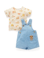 Purebaby Brown Meerkat Dungaree Set - Image 5 of 5