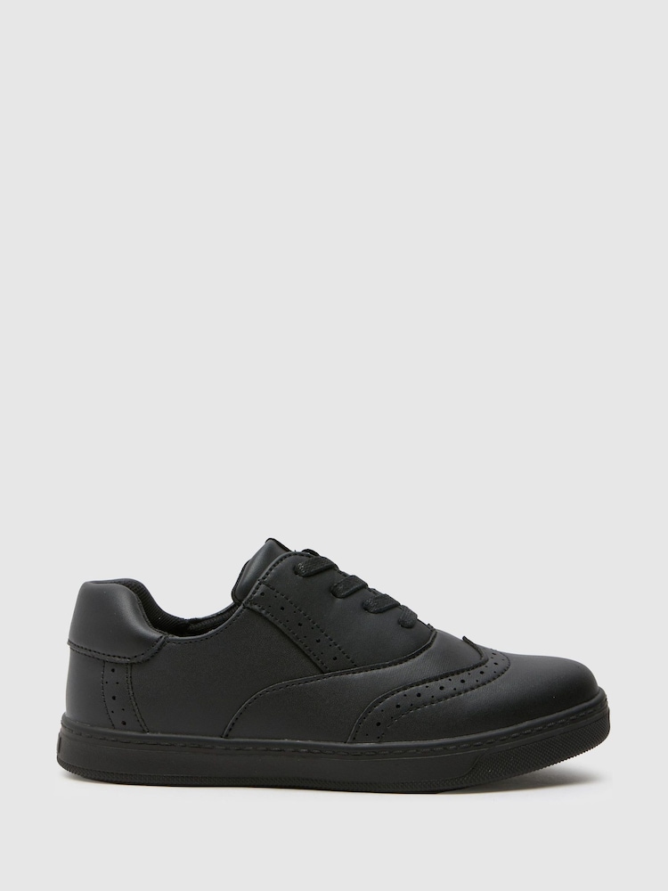 Schuh Youth Latch Brogue Black Shoes - Image 1 of 4 Schuh Youth Latch Brogue Black Shoes - Image 1 of 4