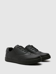 Schuh Youth Latch Brogue Black Shoes - Image 2 of 4