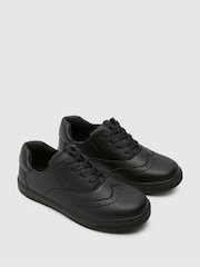 Schuh Youth Latch Brogue Black Shoes - Image 3 of 4