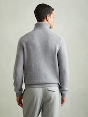 Reiss Grey Denvar Wool-Blend Roll-Neck Jumper - Image 4 of 6