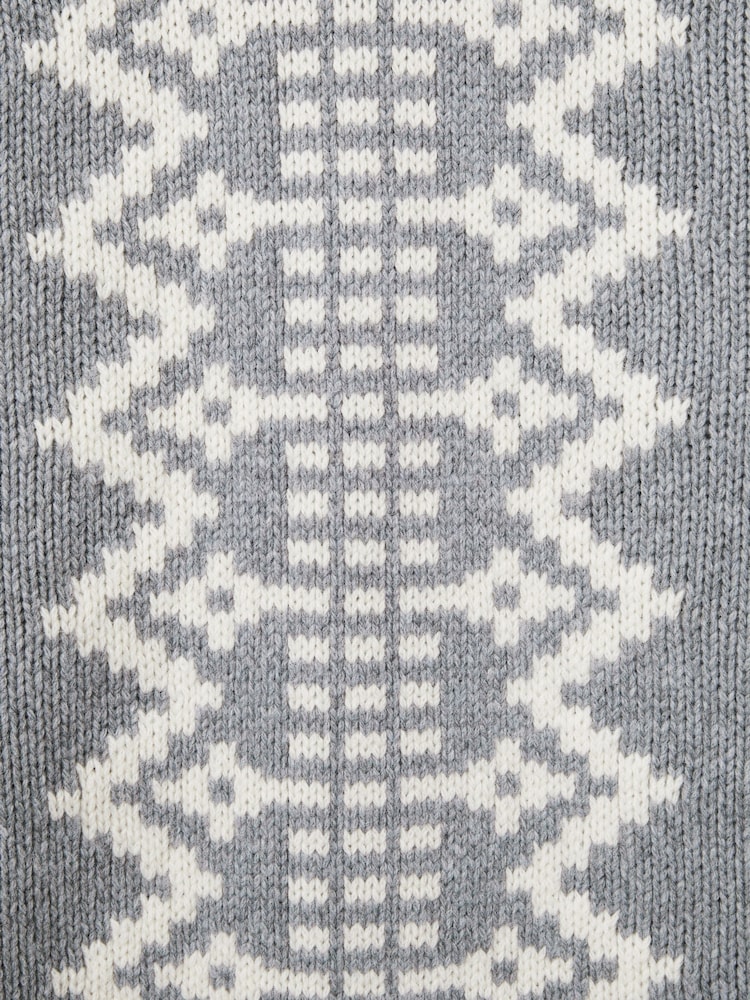 Reiss Grey Denvar Wool-Blend Roll-Neck Jumper - Image 6 of 6