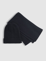 Reiss Chesterfield Set Ribbed Hat and Scarf Set - Image 1 of 4