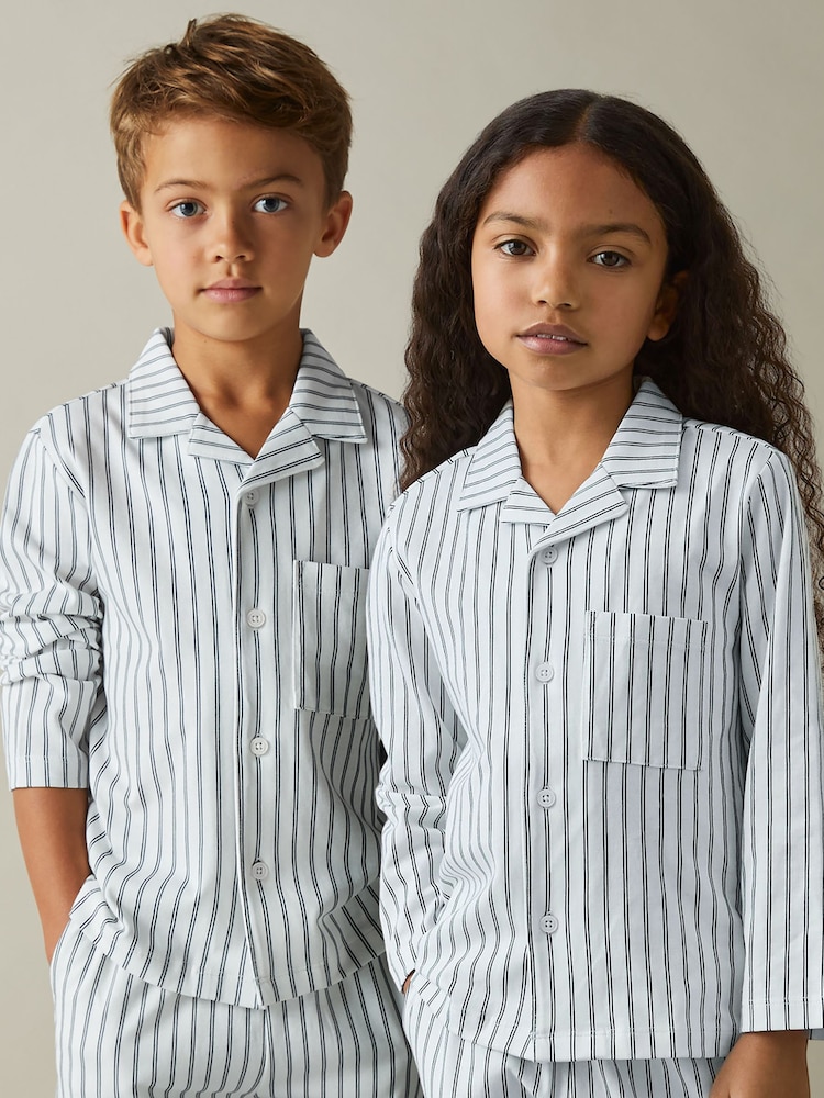 Reiss Cohen Set Brushed-Cotton Striped Pyjama Set - Imagen 1 de 5