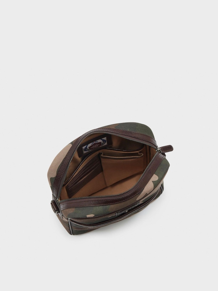 OSPREY LONDON Green The Maverick Small Canvas and Leather Messenger Bag - Image 2 of 5