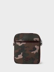 OSPREY LONDON Green The Maverick Small Canvas and Leather Messenger Bag - Image 4 of 5