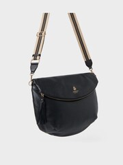 OSPREY LONDON The Large Rockcliffe Italian Leather Crossbody Black Bag - Image 1 of 6