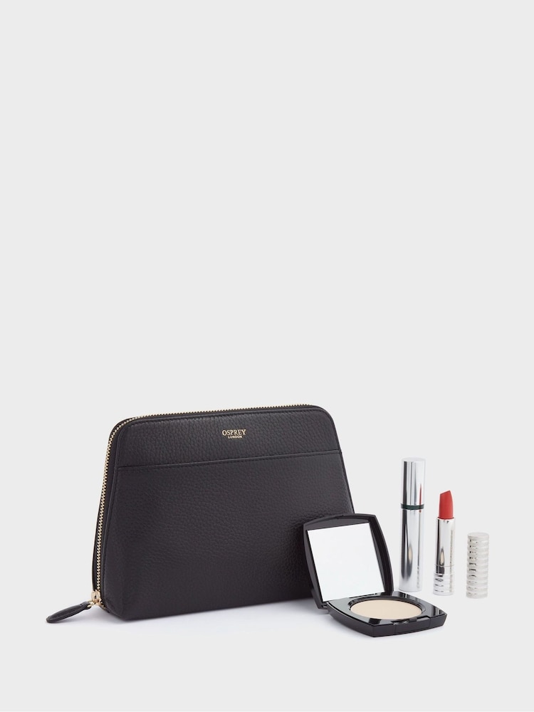 OSPREY LONDON The Medium Luna Leather Make-Up Black Bag - Image 2 of 5