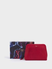 OSPREY LONDON Red The Medium Luna Leather Make-Up Bag - Image 1 of 5