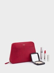 OSPREY LONDON Red The Medium Luna Leather Make-Up Bag - Image 2 of 5