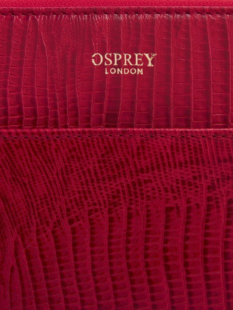 OSPREY LONDON Red The Medium Luna Leather Make-Up Bag - Image 5 of 5