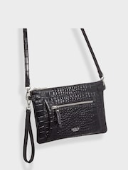 Schwarz - Osprey London The Ruby Clutch aus Leder, Cognac - Bild 2 von 5