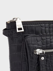 Schwarz - Osprey London The Ruby Clutch aus Leder, Cognac - Bild 4 von 5