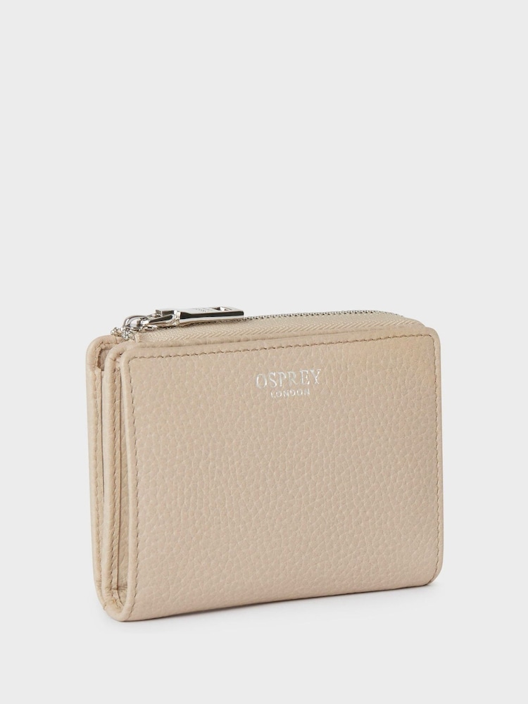 Osprey London Natural The Stella Medium Leather Zip Purse - Image 2 of 5