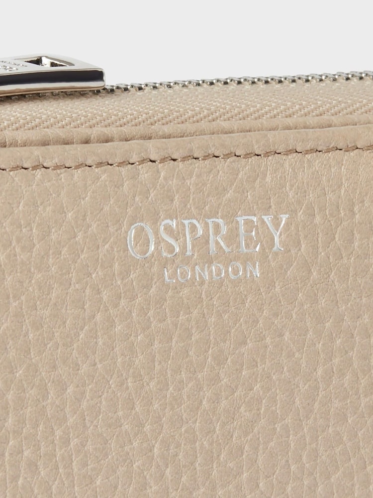 Osprey London Natural The Stella Medium Leather Zip Purse - Image 5 of 5