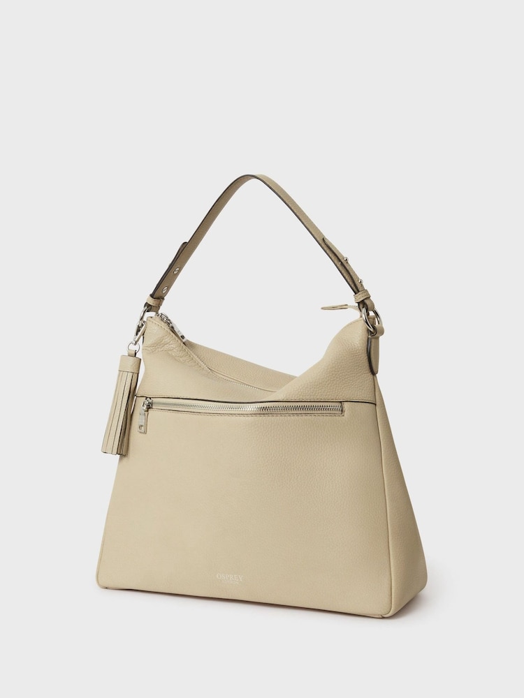 OSPREY LONDON Natural The Stella Leather Hobo Bag - Image 2 of 5