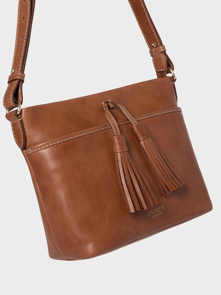 OSPREY LONDON The Vintage Savanna Leather Crossbody Brown Bag - Image 2 of 6