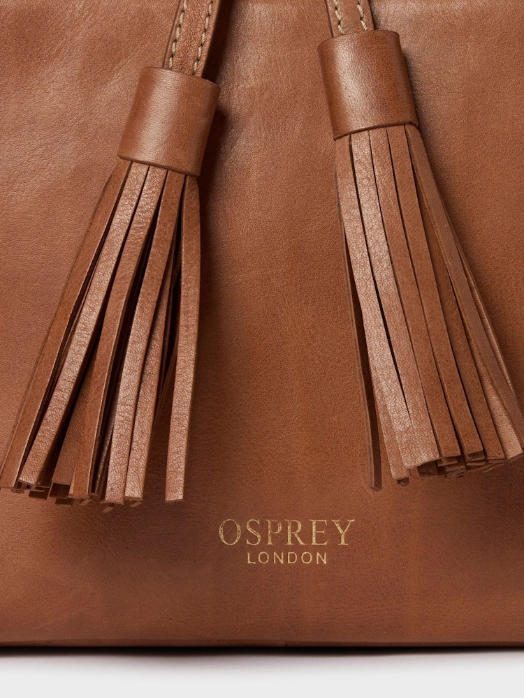 OSPREY LONDON The Vintage Savanna Leather Crossbody Brown Bag - Image 5 of 6