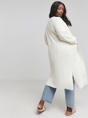 Simply Be White Fisherman Rib Cardigan - Image 2 of 4