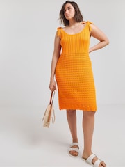 Simply Be 100% Cotton Crochet Cravată Shoulder Rochie - Imaginea 1 din 4
