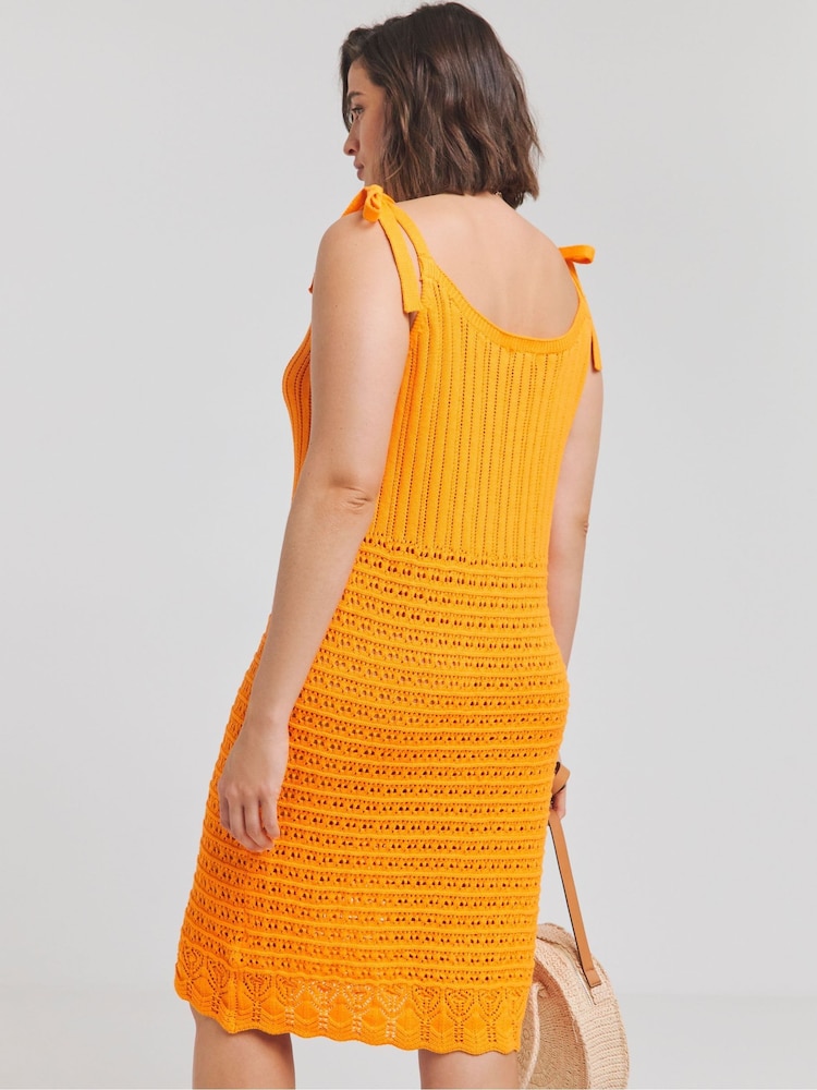 Simply Be 100% Cotton Crochet Cravată Shoulder Rochie - Imaginea 2 din 4