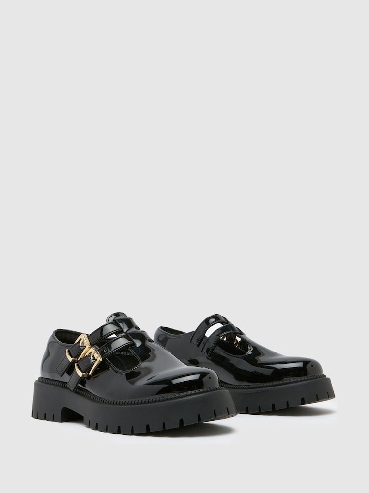 Schuh Wide Fit Lucette Strap T-Bar črni čevlji - Slika 2 iz 4