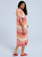 Animal Pink Womens Talia Striped Recycled Tassel Poncho - Image 2 of 4