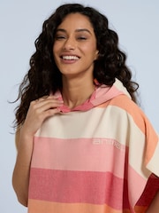Animal Pink Womens Talia Striped Recycled Tassel Poncho - Image 4 of 4