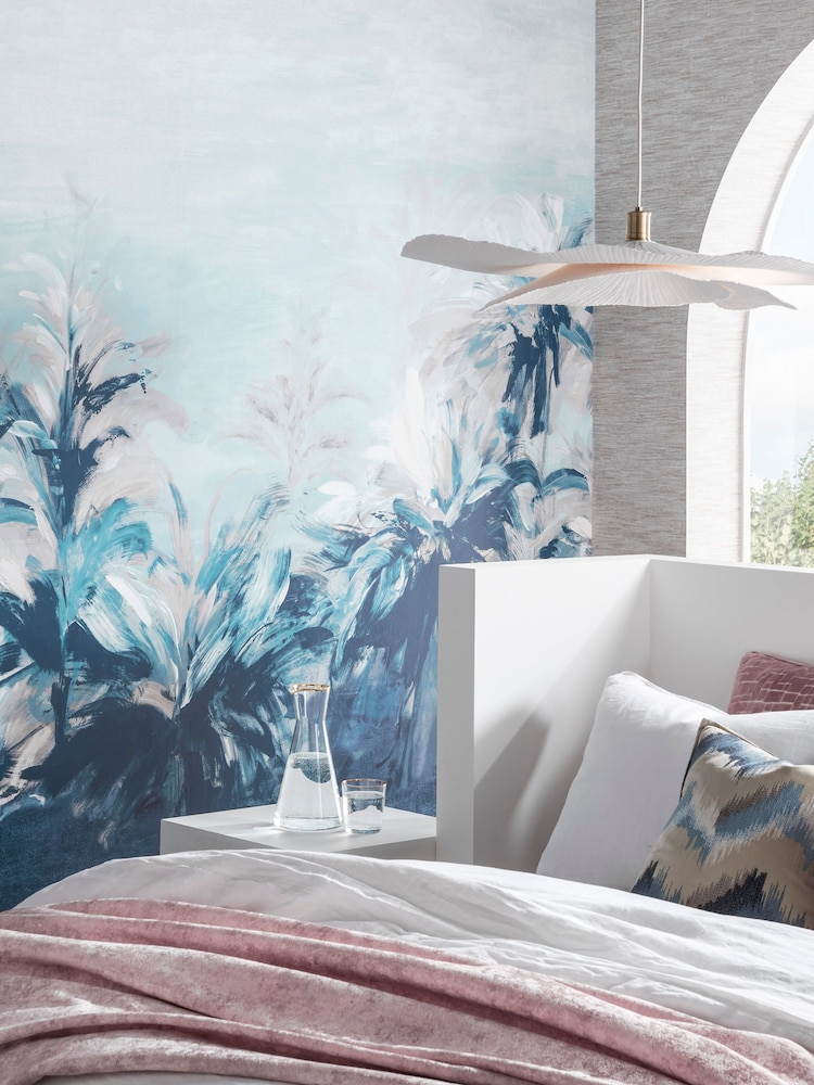 Clarke and Clarke Alberi Midnight Alberi Banner Wallpaper Sample - Image 1 of 1