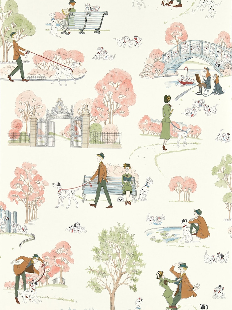 Sanderson Candy Floss 101 Dalmatians Wallpaper Sample - Image 1 of 1