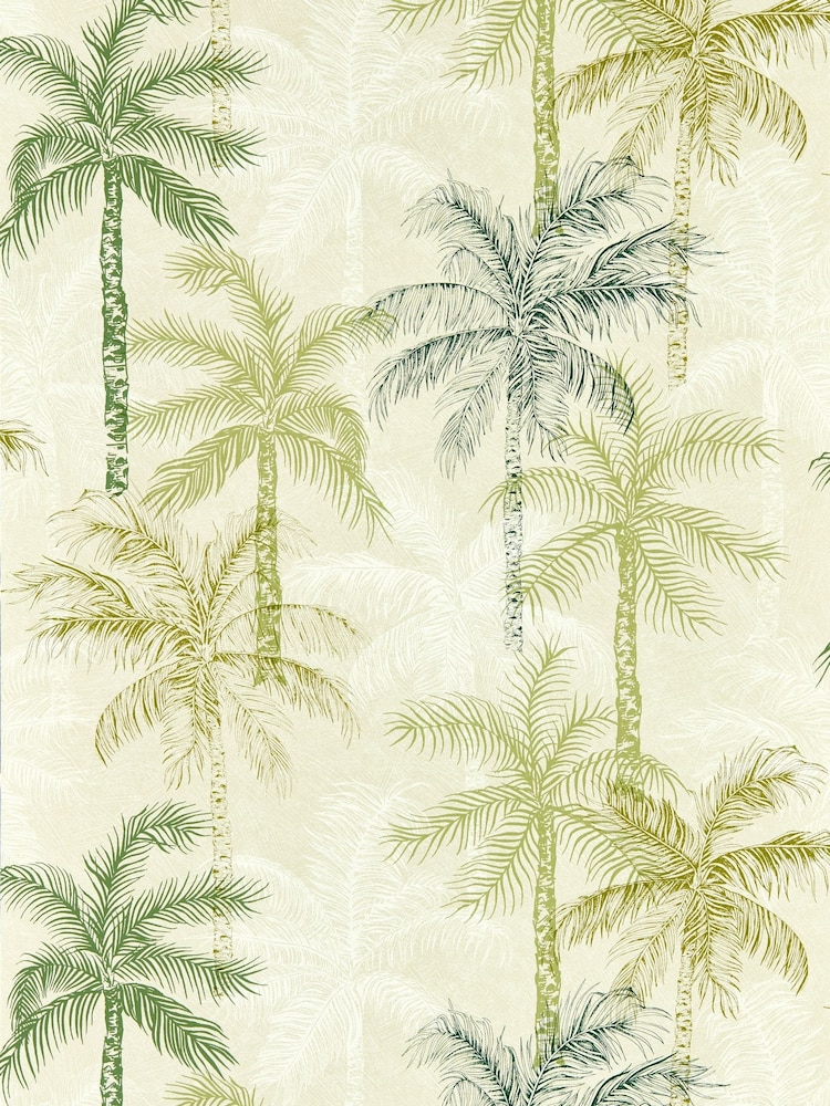 Clarke and Clarke Palm Palmyra Wallpaper Sample - Image 1 of 1