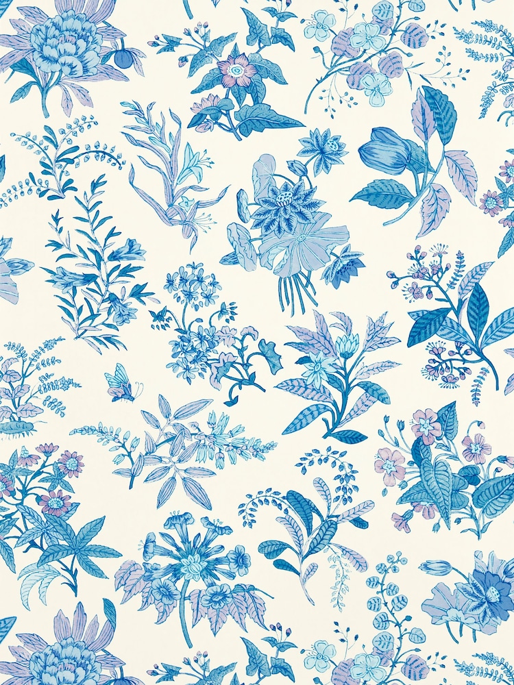 Harlequin Lapis Woodland Floral Wallpaper Sample - Image 1 of 1