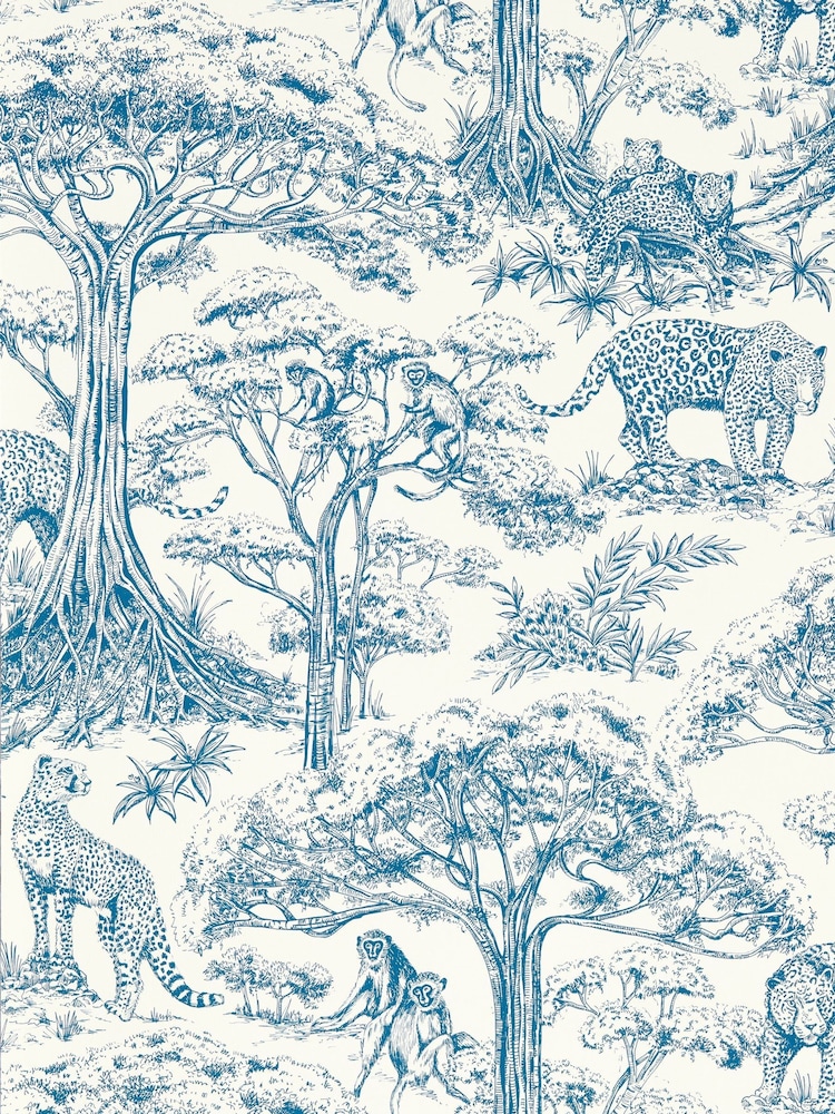 Clarke and Clarke Caribbean Kisumu Wallpaper Sample - Image 1 of 1