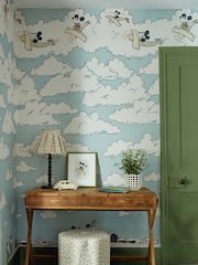 Sanderson Sea Salt Mickey In The Clouds Wallpaper Sample - Image 1 of 1