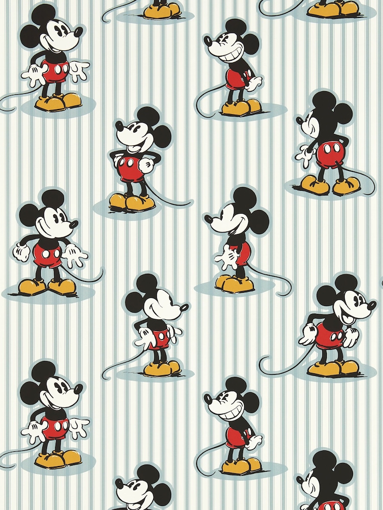 Sanderson Sea Salt Mickey Stripe Wallpaper Sample - Image 1 of 1
