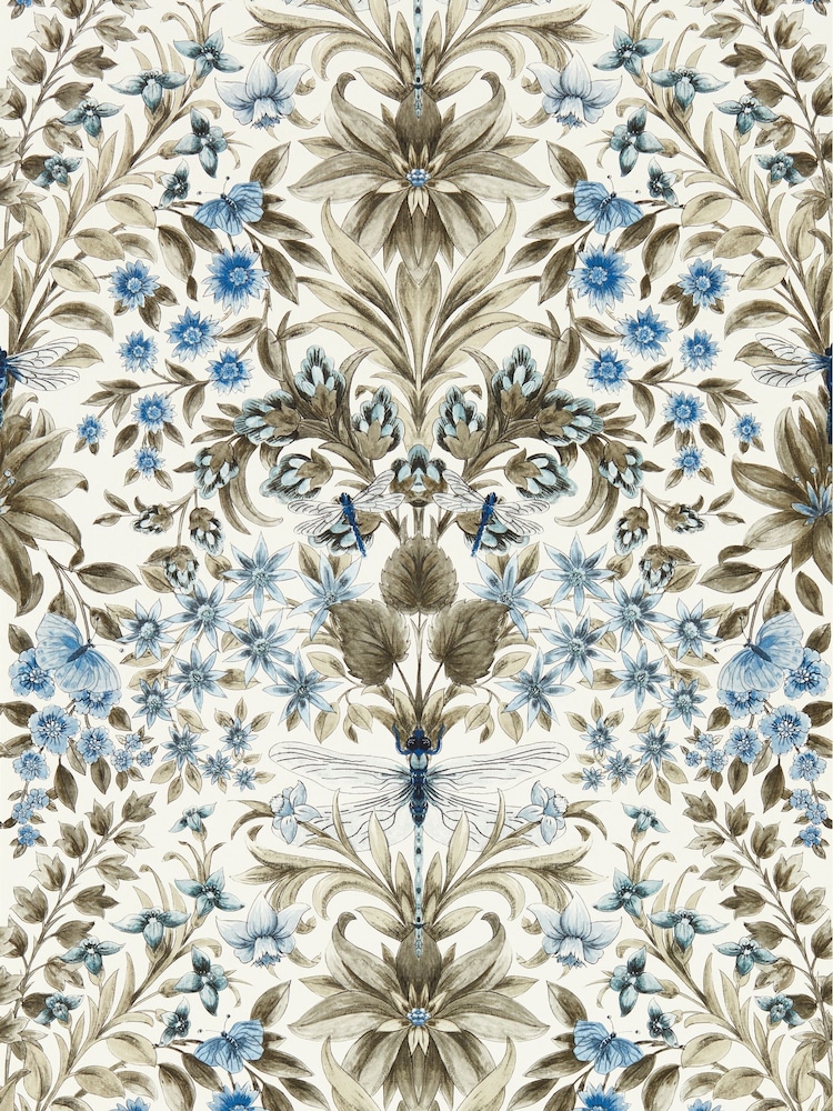 Clarke and Clarke Denim Mirabell Wallpaper Sample - Image 1 of 1