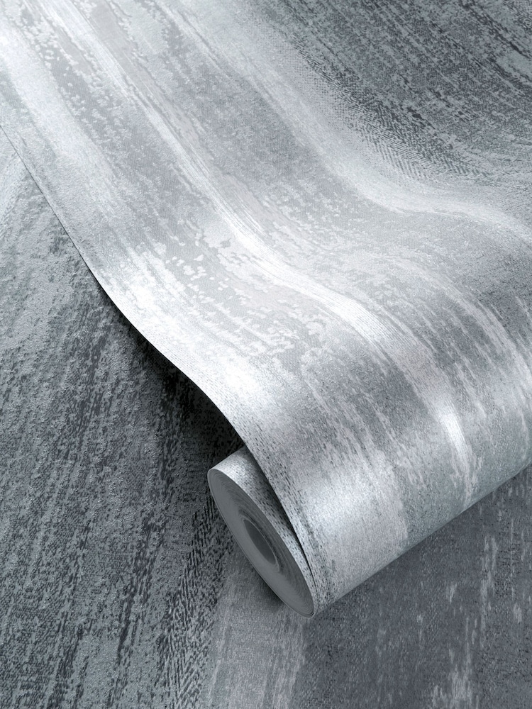 Clarke and Clarke Effetto Pewter Wallpaper Sample - Image 1 of 1