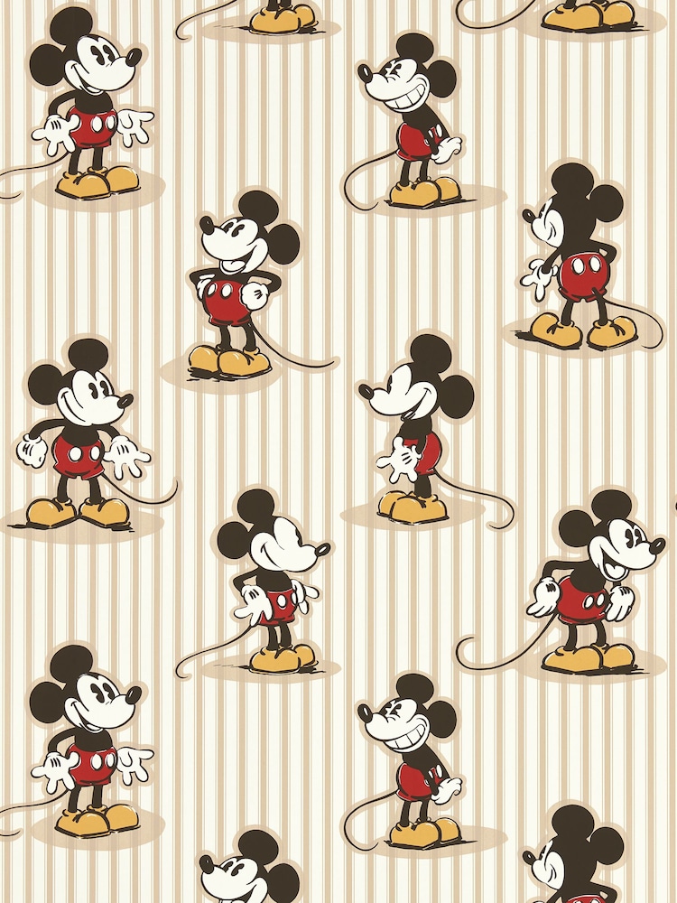 Sanderson Peanut Mickey Stripe Wallpaper Sample - Image 1 of 1