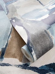 Clarke and Clarke Figura Denim Linen Figura Wallpaper Sample - Image 1 of 1