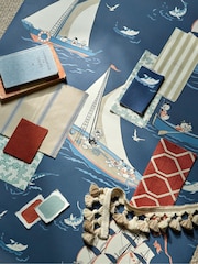 Sanderson Night Fishing Donald Nautical Wallpaper Sample - Image 1 of 2