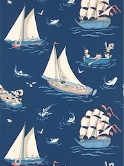 Sanderson Night Fishing Donald Nautical Wallpaper Sample - Image 2 of 2